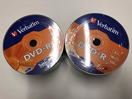 100 Verbatim Dvd-R Matt Silver Wrap Spindle 43788 2 confezioni 50 pezzi