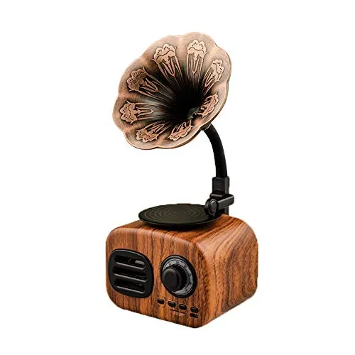 Altoparlante bluetooth Retro Retro Phonograph Jukebox Vintage Radio Wireless Retro Speaker con radio FM Radio Bluetooth Speaker Mini portatile Bluetooth 4.1 Radio Wood Voice Prompt Funzione 32GB USB a