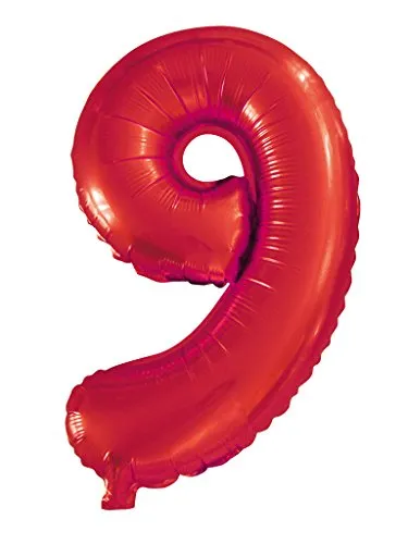 Palloncino in Foil rosso Numero 9