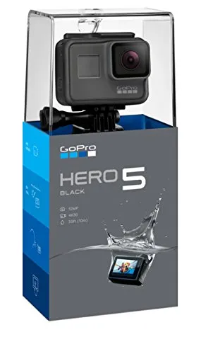 GoPro HERO5 Black Videocamera Subacquea 4K, Fino a 10 m, Sensore CMOS da 12 MP, Nero