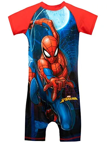 Marvel Costume da Bagno per Ragazzi Spiderman Rosso 2-3 Anni