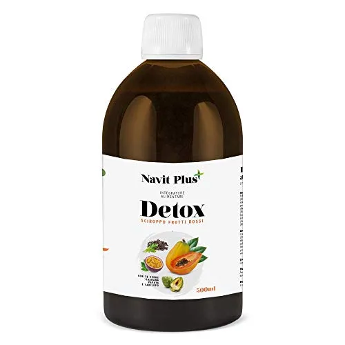 Detox. Potente diuretico naturale liquido (500ml). Elimina Tossine del Fegato. Formula detox drenante, antiossidante Tè verde, guaranà, papaya, carciofo. VEGANO.