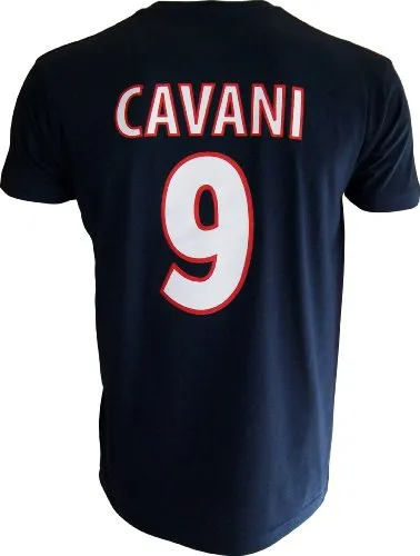 Paris Saint-Germain mylani-T-Shirt, Edinson Cavani, 9 N., collezione ufficiale, taglia adulto. blu Small