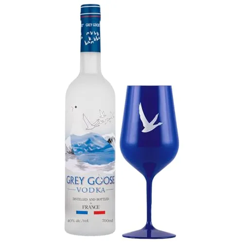 GREY GOOSE Vodka Francese Premium, in regalo calice acrilico, realizzata con il miglior grano francese e acqua naturale di sorgente, 40% ABV, 70cl / 700ml