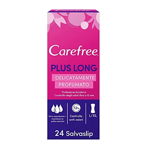 Carefree Salvaslip Plus Long 100% Traspirante, Confezione da 24