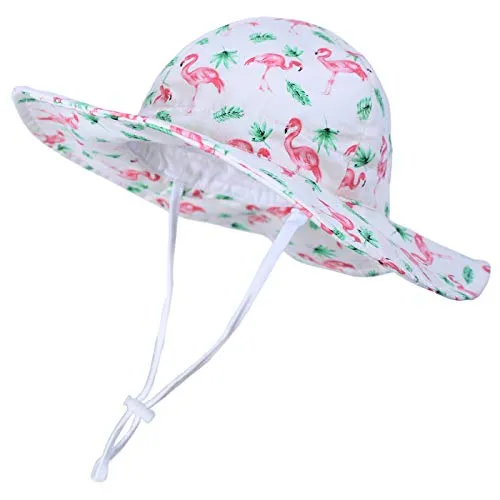 Happy Cherry - Bambini Cappello Protezione Solare Estivo Bambino Bambine Cappello da Pescatore a Tesa Larga Anti-UV Berretto de Sole Bucket Hat per Spiaggia Vacanza - 2-4 Anni