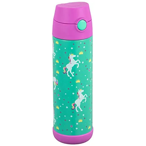 Snug - Borraccia termica per bambini, con cannuccia 500 ml Unicorno