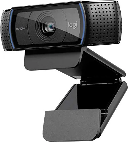Logitech C920 HD Webcam Full HD 1080p/30fps Video Calling, Clear Stereo Audio, HD Light Correction, funziona con Skype, Zoom, FaceTime, Hangouts, PC/Mac/Laptop/Macbook/Tablet - Nero