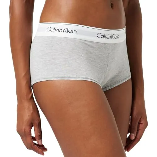 Calvin Klein Pantaloncini Hipster Donna Cotone Elasticizzato, Grigio (Grey Heather), S