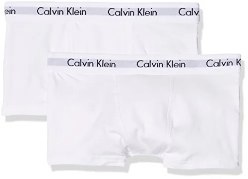 Calvin Klein Modern Trunk Intimo, Bianco (White/White 100), 12-14 Anni (Pacco da 2) Bambino