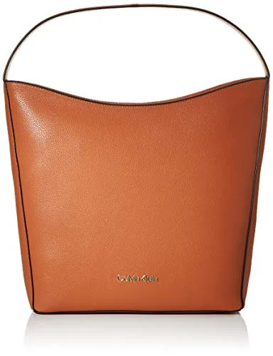 Calvin Klein Neat Hobo Md - Borse a spalla Donna, Marrone (Cuoio), 1x1x1 cm (W x H L)