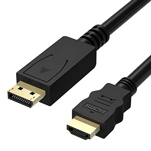 Fosmon (1,8m Alta qualità DisplayPort su HDMI (Maschio a Maschio) displayport hdmi Cavo per PCS a HDTV, Monitor, o Projector con HDMI Porto - Nero