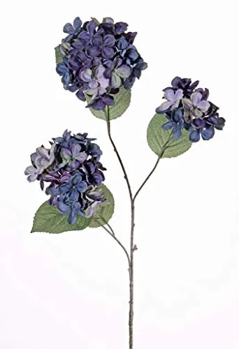 artplants.de Set 6 x Ortensia Artificiale Megumi, Blu, 80cm, Ø10-15cm - Ortensia Finta - Fiore Decorativo