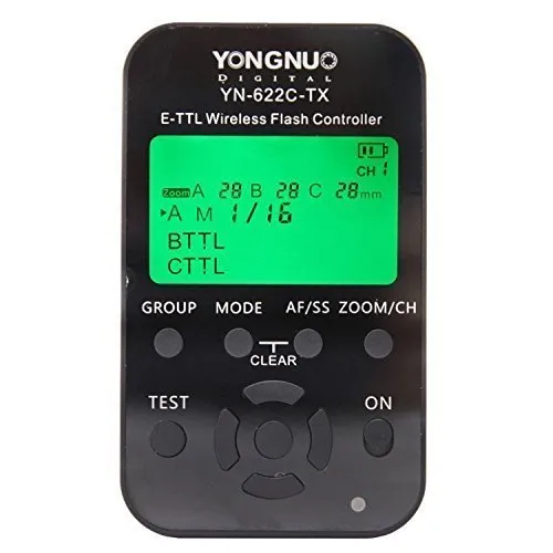Yongnuo YN-622C-TX Wireless e-TTL Flash Controller Per Canon 1Dx, 1Ds III, 1D IV, 1D IIII, 5DIII, 5DII, 7D, 60D, 50D, 40D, 650D/T4i, 600D/T3i, 550D/T2i, 500D/T1i, 450D/Xsi, 400D/Xti, 1100D, 1000D LF467