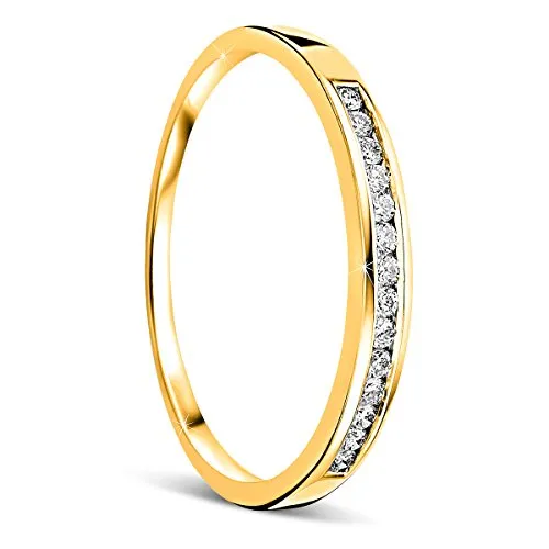 Orovi Anello Donna Eternity con Diamanti taglio brillante Ct 0.10 in oro Giallo 18 Kt 750