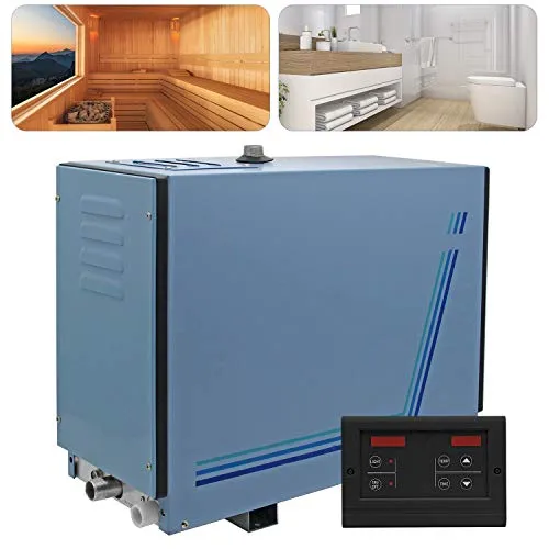 Hanchen 6KW Generatore di Vapore per Sauna SPA Bagno Turco Doccia 6m³ con Controller Digitale Temperatura e Tempo Regolabili 35-55 ℃ 10min-8h 220V CE