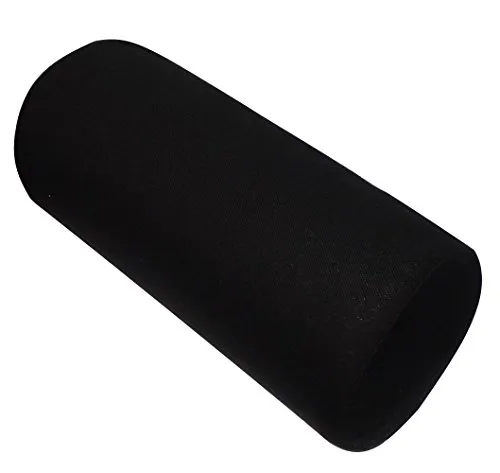 Aerzetix - Cuscino poggiatesta cilindrico 27/12 cm colore nero in gomma piuma di memoria