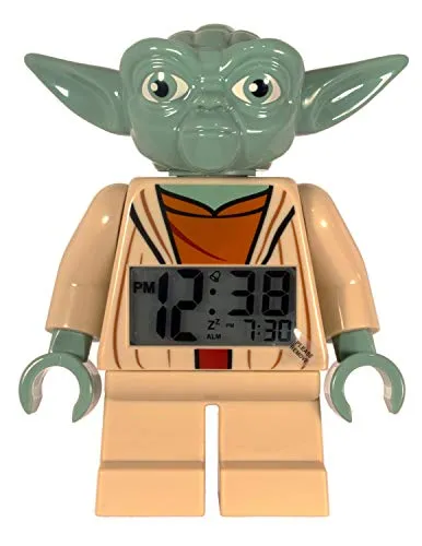 Lego Sveglia retroilluminata 9003080 Star Wars per bambini minifigure Yoda | verde/marrone | plastica | altezza: 24 cm circa | Display LCD | bambino/bambina | ufficiale