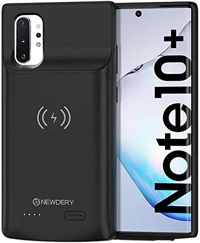 Galaxy Note 10 Plus Cover Batteria, 6000mAH Custodia Ricaricabile Cover Caricabatterie Esterna Batteria per Samsung Galaxy Note 10 Plus Power Bank Charger Case (supporto ricarica wireless Qi)