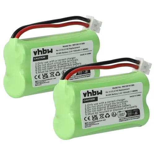 vhbw 2x batteria compatibile con Siemens Gigaset AL110, AL110 Duo, AL110 Trio, AL110a, AL110a Duo, AL110a Trio telefono fisso cordless (700mAh, 2,4V, NiMH)