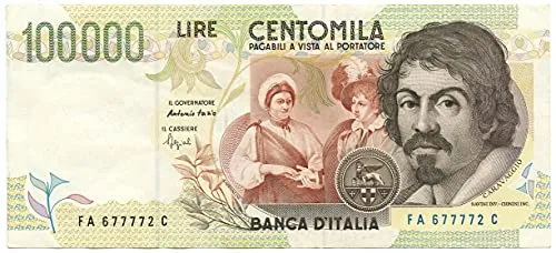 Cartamoneta.com 100000 Lire Banca d'Italia Caravaggio II Tipo Lettera A 12/05/1994 SPL