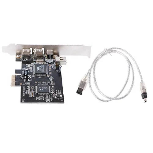 luosh PCI-e 1X IEEE 1394A Adattatore per Scheda Firewire a 4 Porte (3 + 1) Cavo a 6-4 Pin per PC Desktop