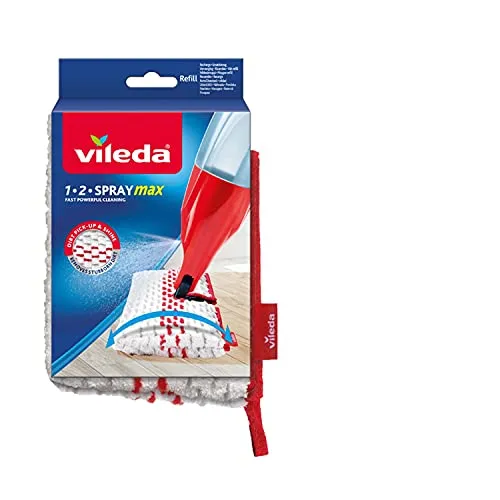 Vileda 1-2 Spray MaxRicambio, Panno in Microfibra per Sistema Lavapavimenti Spray, Bianco, 1 pezzo