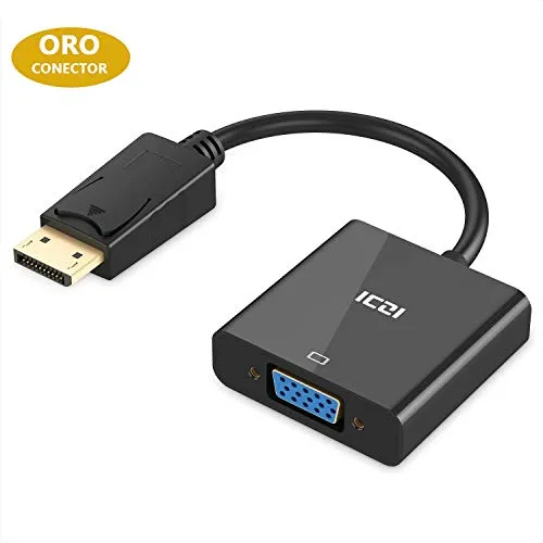 ICZI Adattatore DisplayPort a VGA 1080P 60Hz Convertitore Maschio Display Port to Femmina VGA Adapter Placcato in Oro DP su VGA per PC Portatili Schermo Monitors Proiettore e Altro Dispositivo