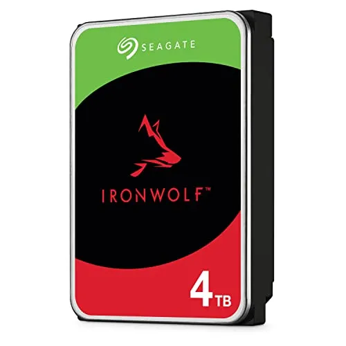 Seagate IronWolf, 4TB, Hard Disk SATA da 6GBit/s, HDD, CMR 3,5" 5.900 RPM, Cache da 64 MB per NAS con Sistema RAID, 3 anni Rescue Services (ST4000VN008)