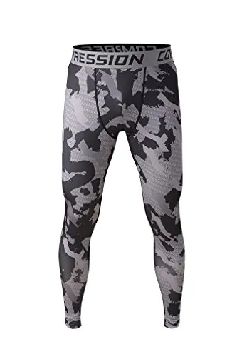 Fringoo Calzamaglia a compressione termica da uomo per allenamento Army Grey Medium