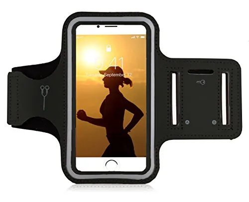 MyGadget Fascia da Braccio per Smartphone 6" - Porta Telefono Running - Porta Cellulare da Corsa Regolabile per iPhone, Samsung - Nero
