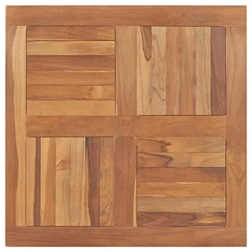 vidaXL - Piano da tavolo quadrato in legno massello di teak 80 x 80 x 2,5 cm