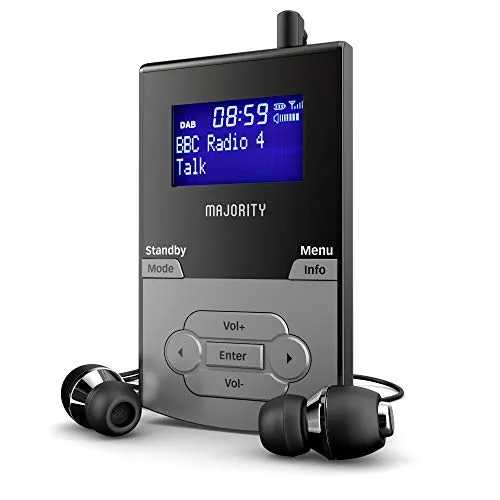 Majority Petersfield DAB/DAB+ Batteria ricaricabile FM digitale Portatile portatile tascabile Radio/Cuffie