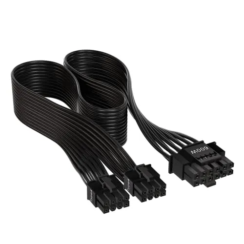 Corsair VGA PCIe5.0 12VHPWR Adapter Kabel (12+4pin) schwarz 600W, 65cm