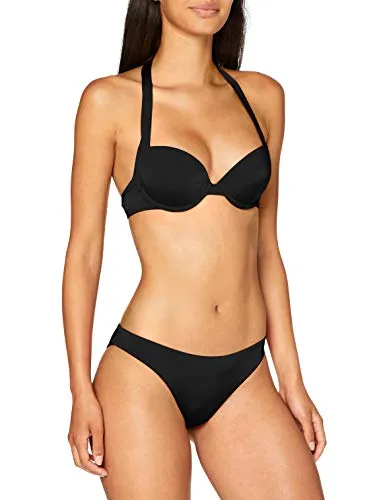 EMPORIO ARMANI swimwear Push-up Multifunction & Brief Bikini Beachwear Tropical Safari Set, Nero (Nero 00020), 44 (Taglia Unica: Medium) Donna