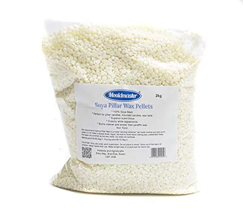 Mouldmaster Pellets di Cera per Candele a Colonna di soia 2 kg, Colore: Panna/Bianco Sporco