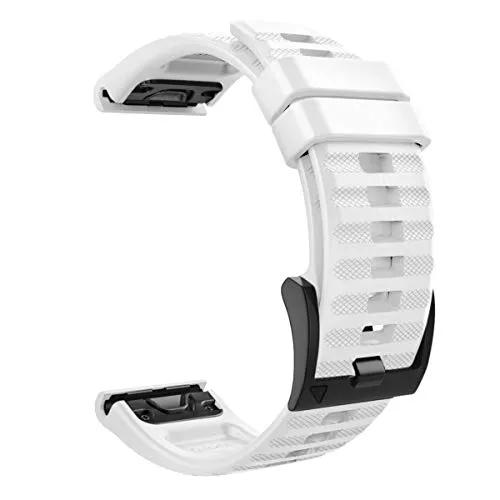 MoKo Cinturino per Garmin Fenix 6/6 Pro/5/5 Plus/Forerunner 935/Forerunner 945/Approach S60/Quatix 5, Braccialetto Morbido di Ricambio in Silicone - Bianco