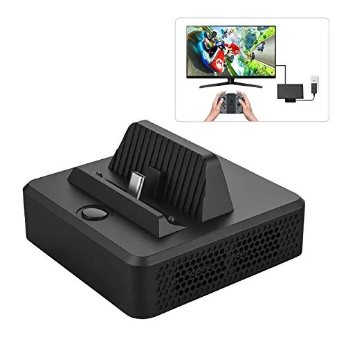 MoKo Dock Compatibile con Nintendo Switch Docking Station, Video Converter Switch/TV con 3 Porte USB Tipo C, HDMI, USB 3.0, Alta Risoluzione HD 1080P/ 60FPS Base Ricarica, Dock per Switch, Nero