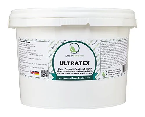Ultratex 5kg - Un amido addensante istantaneo multifunzionale, senza glutine e ad alta solvibilità da utilizzare per applicazioni a caldo e a freddo (Etichette e istruzioni Italiane)