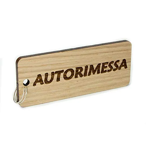 Portachiavi con nome in legno di rovere personalizzato inciso personalizzato per capannone, garage, hotel