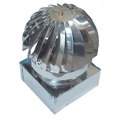 Fumaiolo radiante eolico zincato base quadra (42x42cm)
