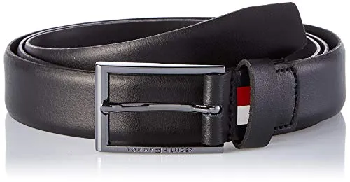 Tommy Hilfiger Formal Belt 3.0 Cintura, (Black Bds), Small (Taglia Produttore: 115.0) Uomo