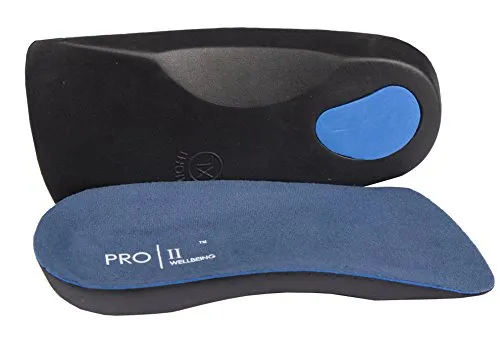 PRO11Wellbeing - Plantare 3/4 , supporto per arcate deboli e fascite plantare, Blu