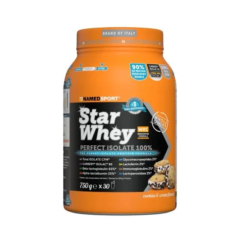 Star Whey Isolate Cookies & Cream 750 g - 100% Proteine del Siero del Latte Isolate di purissima qualità Carbery® Isolac 90, gusto Biscotti e crema