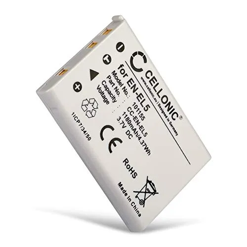 CELLONIC® Batteria EN-EL5 compatibile con Nikon CoolPix P510 P520 P530 P500 P100 P90 P80 P6000 P51000 P4 P3 CoolPix S10 3700 7900 5900 5200 4200 ricambio 1180mAh sostituzione sostitutiva battery