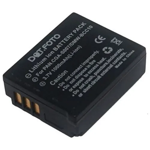 Panasonic CGA-S007E, DMW-BCD10 PREMIUM Dot.Foto Batteria sostituitiva - 3.7V/1000mAh - Garanzia: 24 Mesi [Vedere la descrizione per la compatibilità]