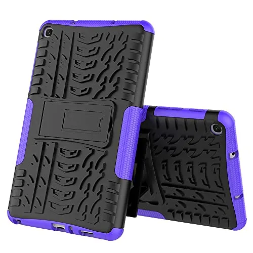 ZHIWEI Tablet PC Bag Coperchio Tablet per Samsung Galaxy Tab A 8.0 2019 / P200 Texture di Pneumatici TPU Antiurto TPU + PC Cassa Protettiva con Supporto per Manico Pieghevole (Color : Purple)