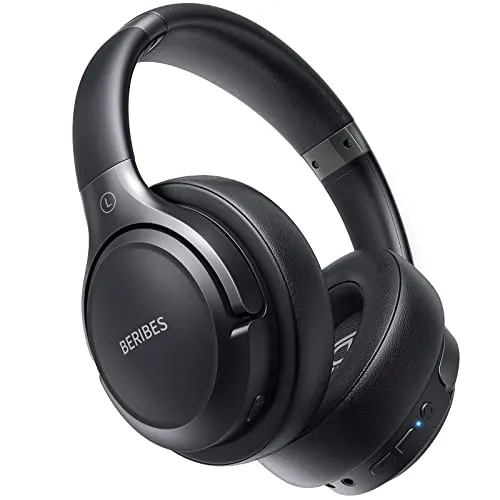 BERIBES Cuffie Bluetooth Over Ear,55 Ore di Riproduzione, 3 EQ Modalità di Suono Microfono Incorporato Suono Stereo HiFi Cuffie Over Ear per iPhone, iPad, Android, PC,Nero