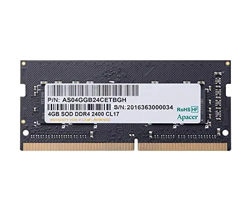 APACER Memoria SoDimm 4 GB (1 x 4 GB) DDR4 2400 MHz CL17