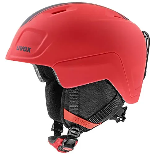 uvex heyya pro, casco da sci leggero per bambini, regolazione individuale delle dimensioni, aerazione ottimizzata, race red matt, 51-55 cm